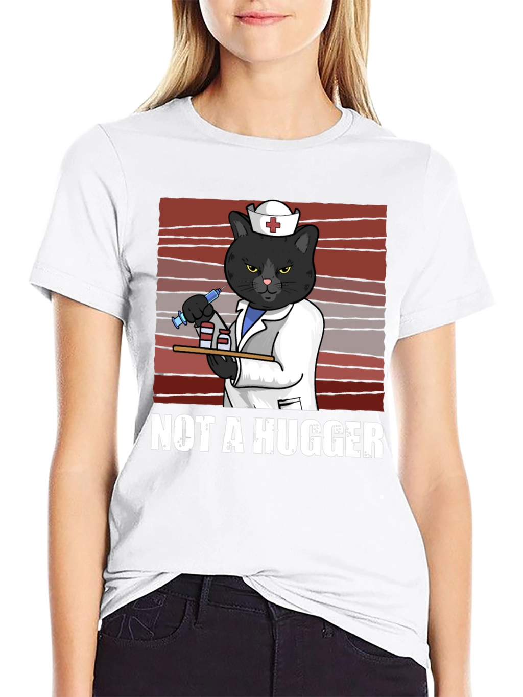 Not A Hugger Nurse Cat T-Shirt
