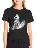 Mountain Biker Graphic Tee - Black Cotton T-Shirt