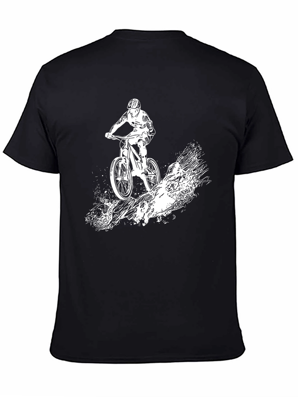 Mountain Biker Graphic Tee - Black Cotton T-Shirt
