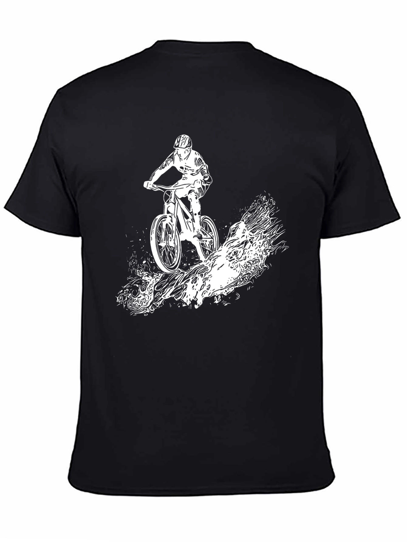 Mountain Biker Graphic Tee - Black Cotton T-Shirt