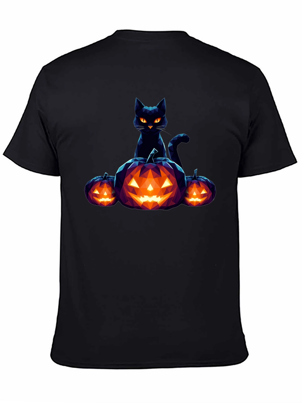 Halloween Black Cat and Pumpkin Graphic Tee