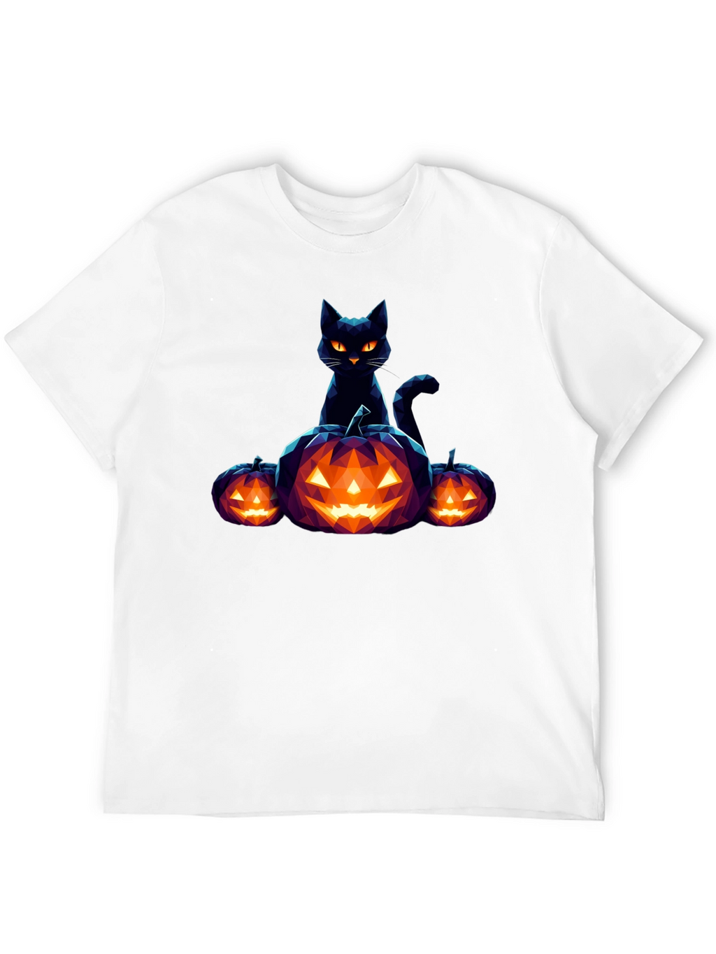 Halloween Black Cat and Pumpkin Graphic Tee