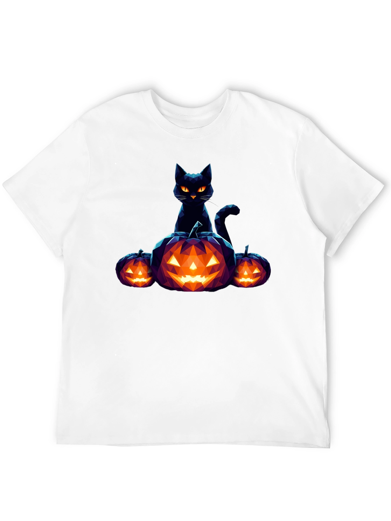 Halloween Black Cat and Pumpkin Graphic Tee
