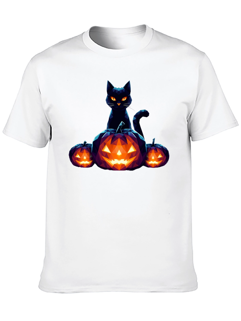 Halloween Black Cat and Pumpkin Graphic Tee