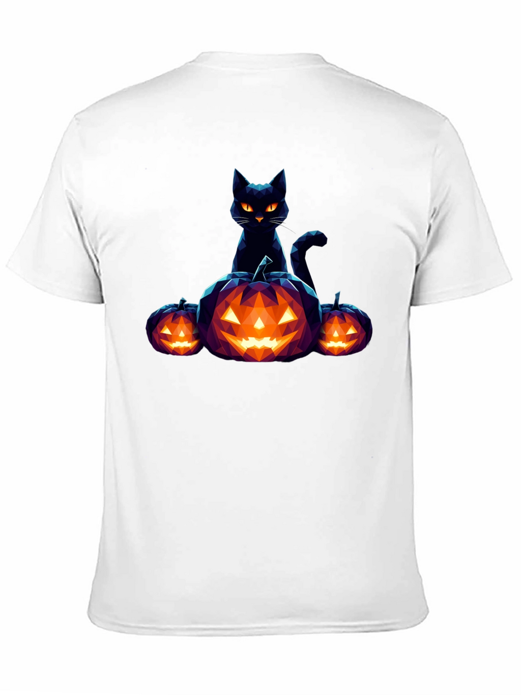Halloween Black Cat and Pumpkin Graphic Tee