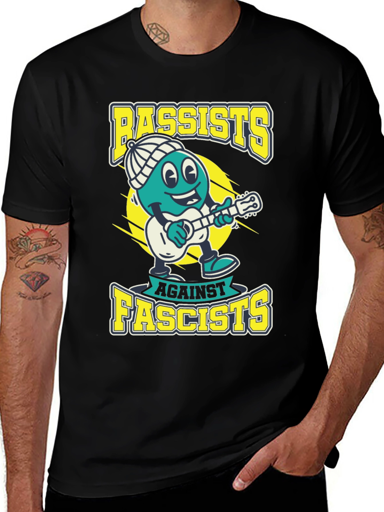 Bassists Against Fascists Graphic Tee - Political Statement T-Shirt
