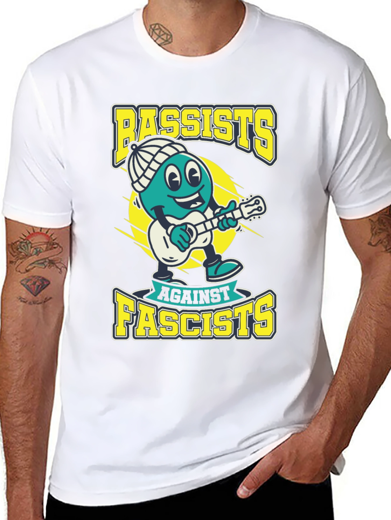 Bassists Against Fascists Graphic Tee - Political Statement T-Shirt