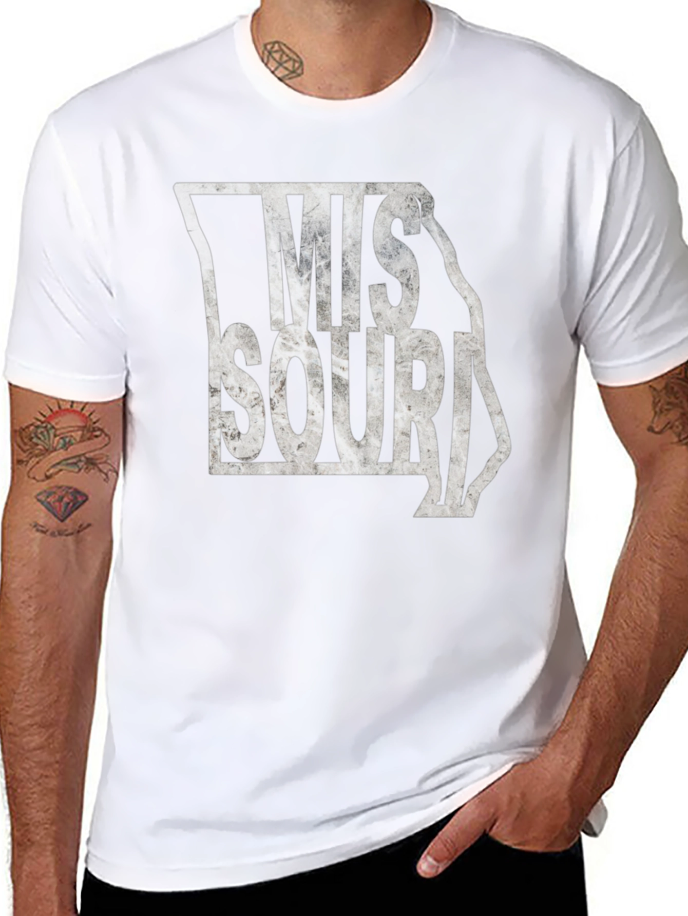 Missouri State Graphic T-Shirt - Distressed Design
