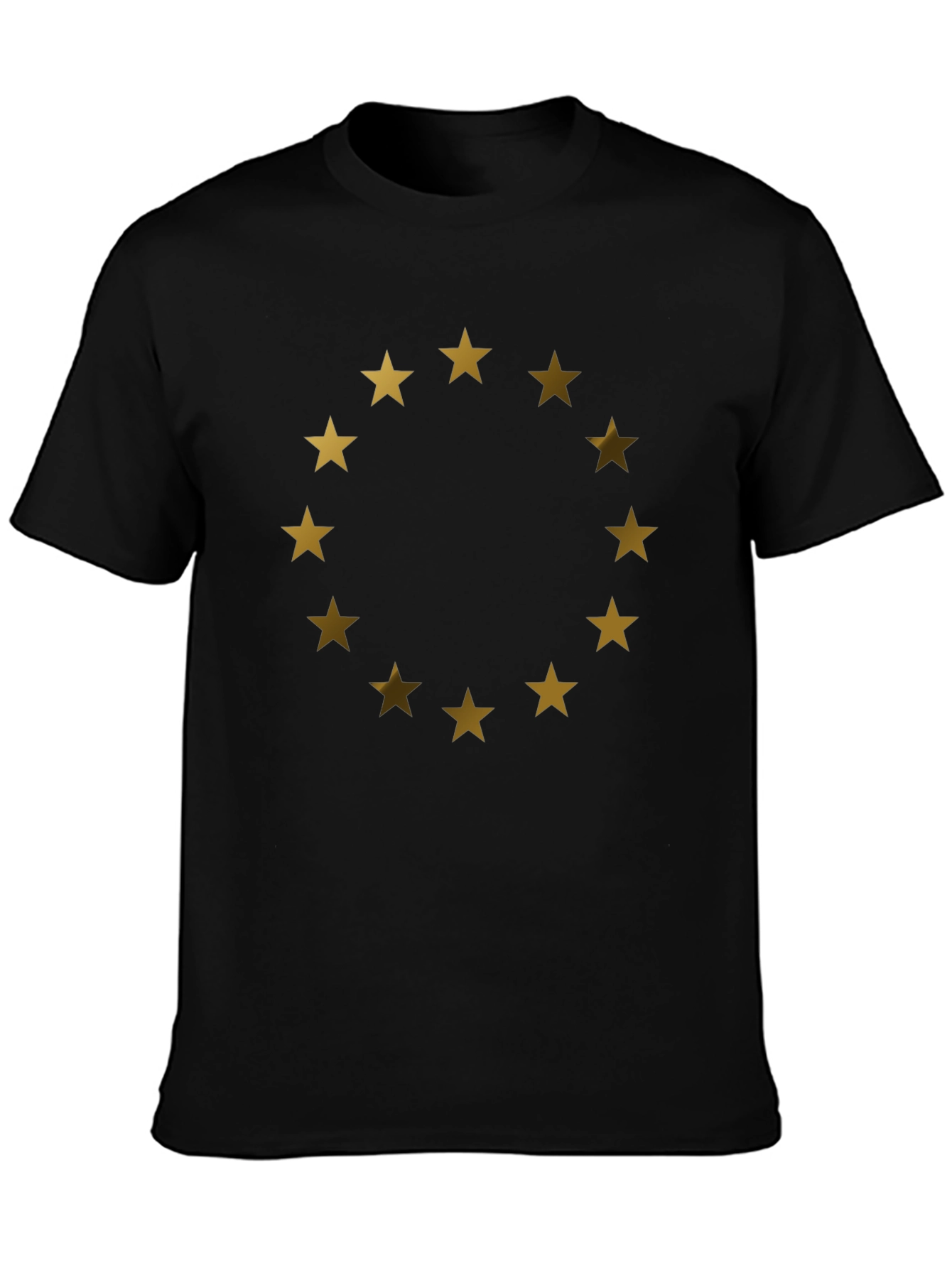 EU Stars Graphic T-Shirt - Black Cotton Tee