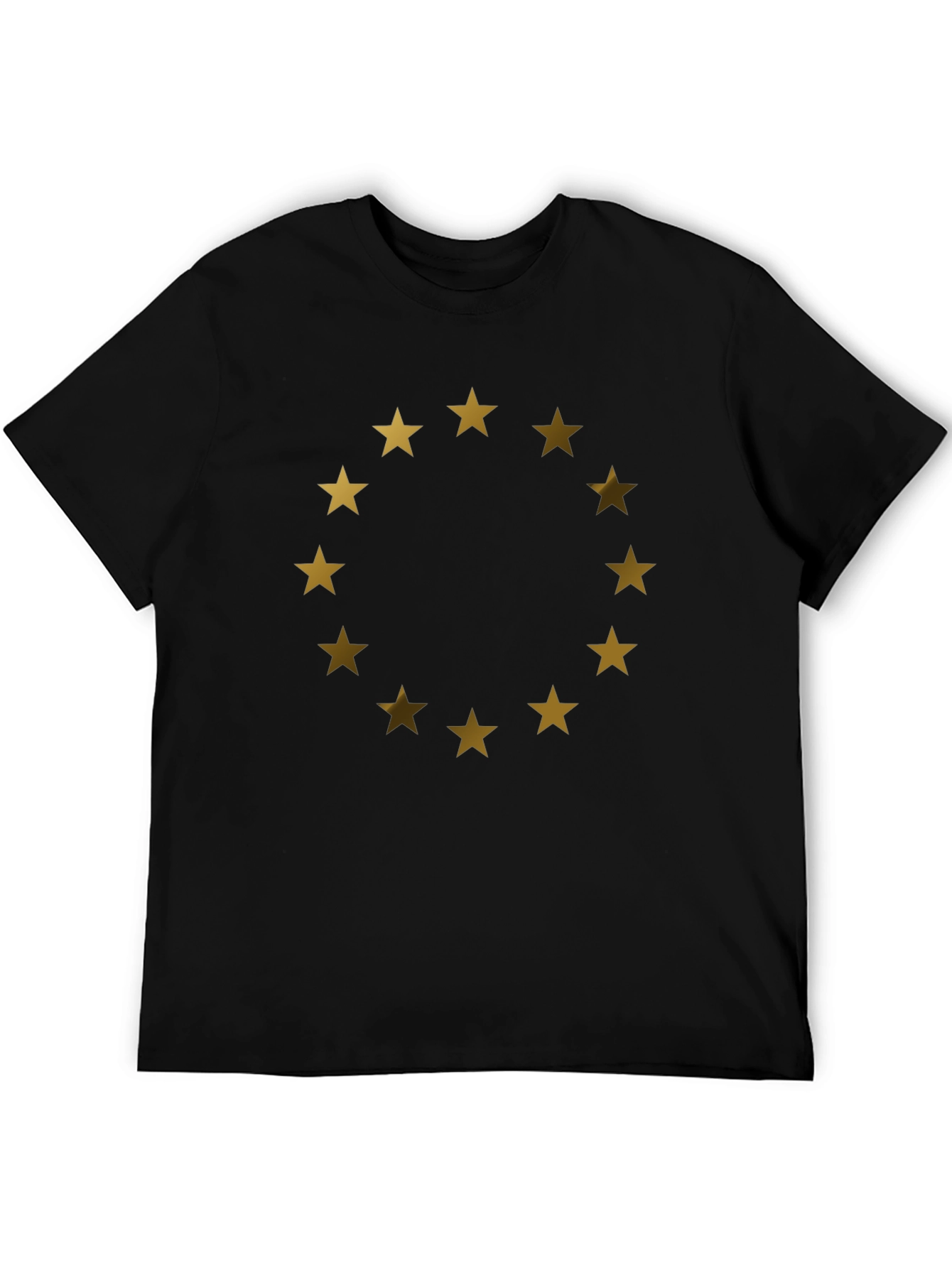 EU Stars Graphic T-Shirt - Black Cotton Tee