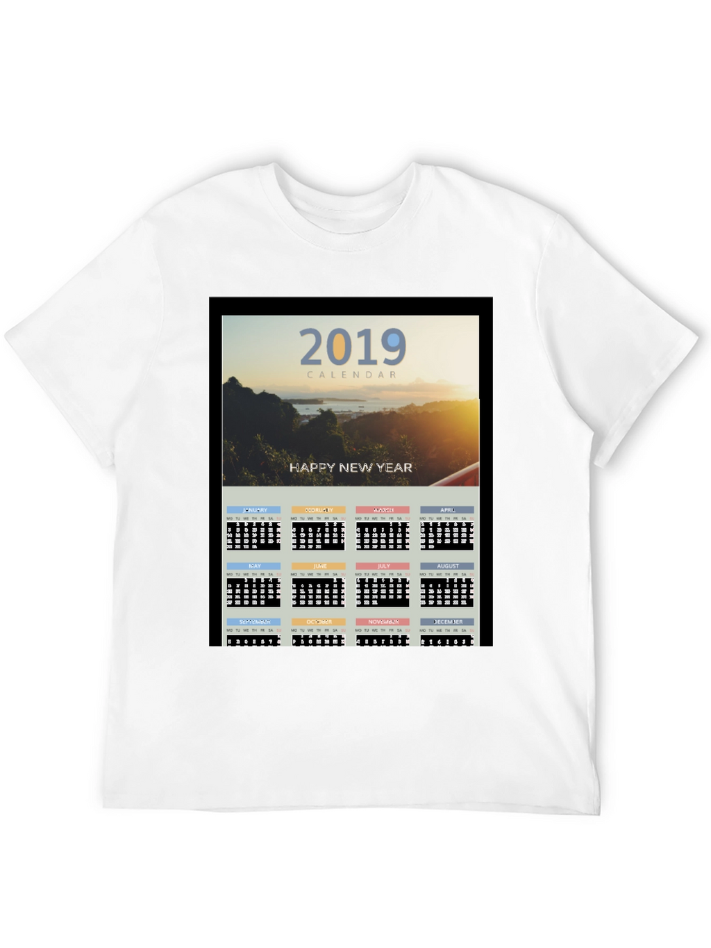 2019 Calendar New Year Graphic Tee