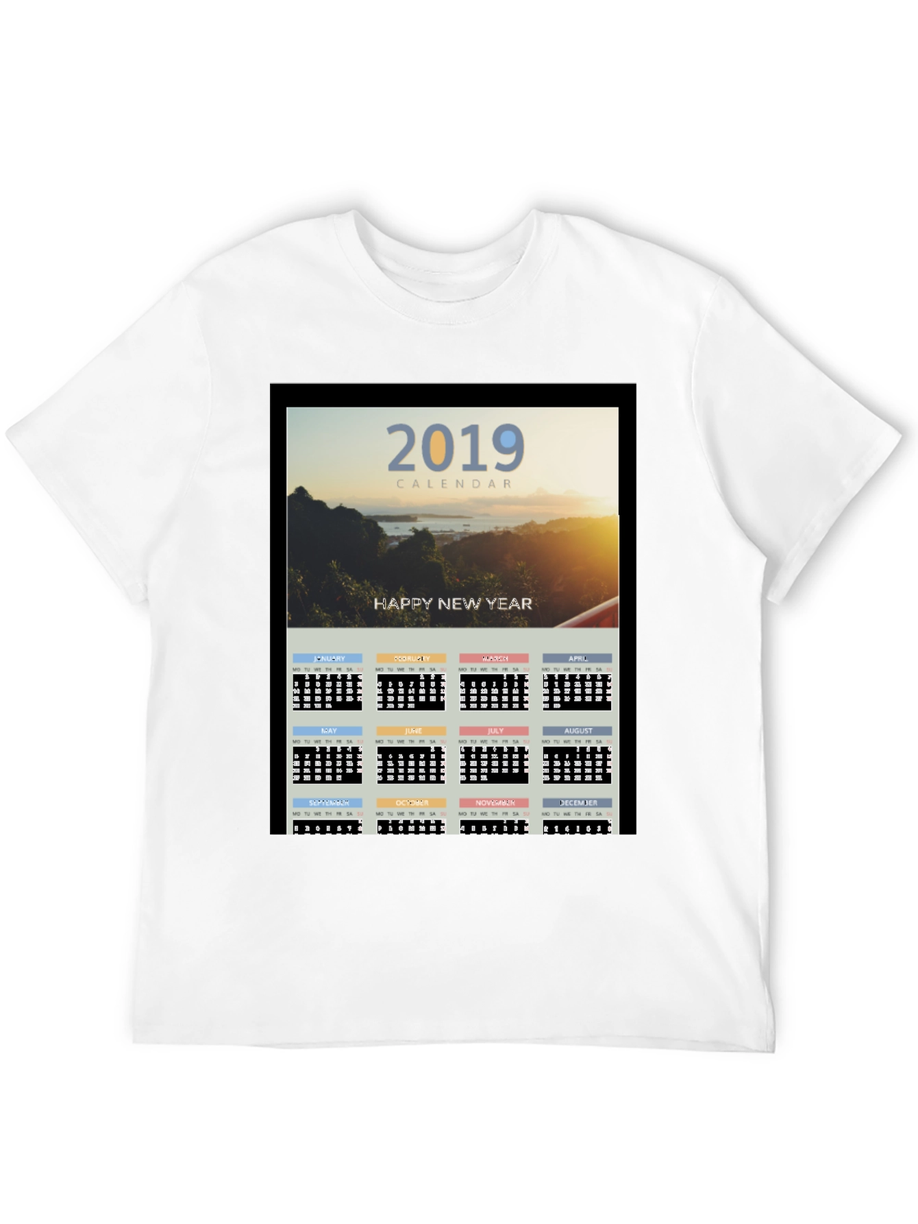 2019 Calendar New Year Graphic Tee