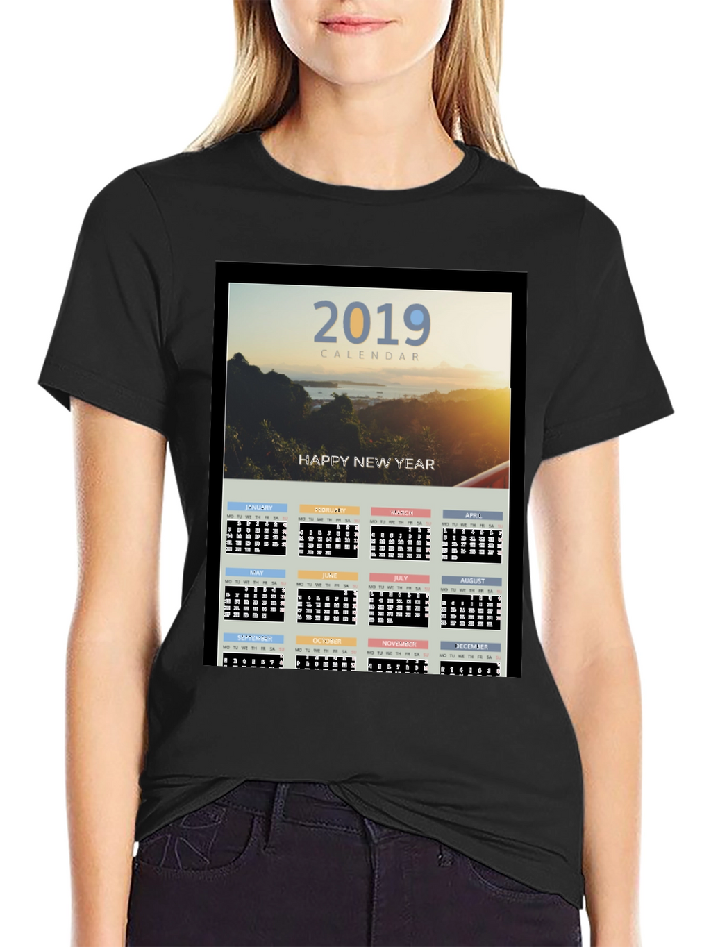 2019 Calendar New Year Graphic Tee