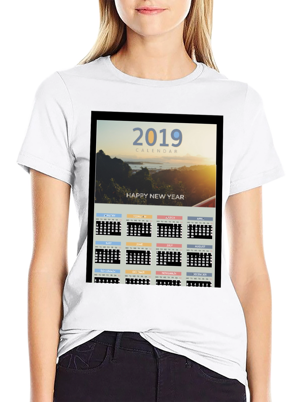 2019 Calendar New Year Graphic Tee