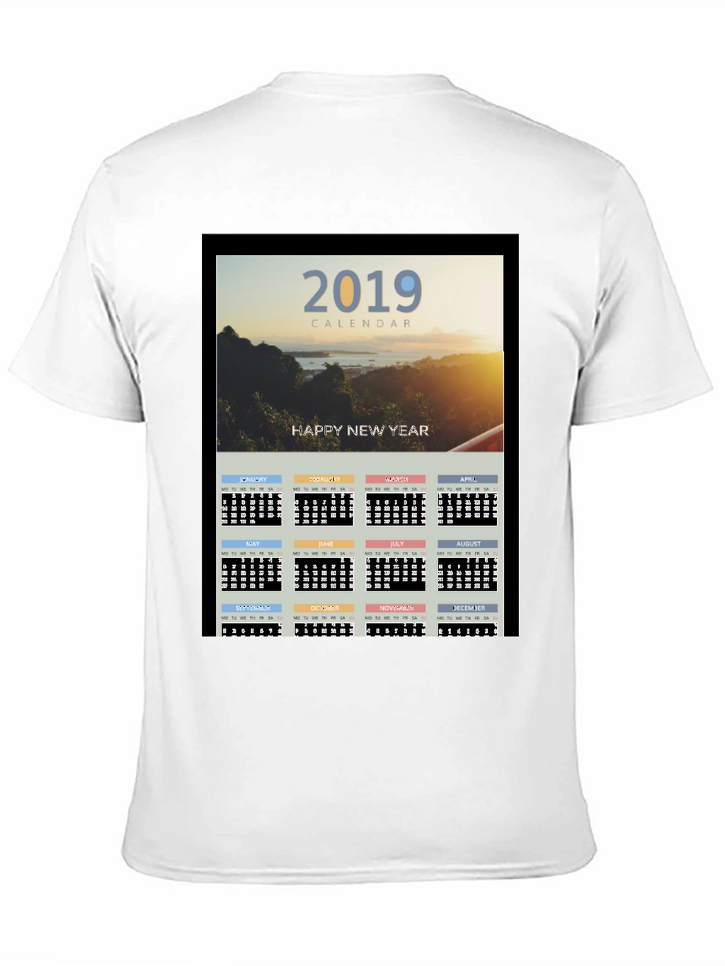 2019 Calendar New Year Graphic Tee