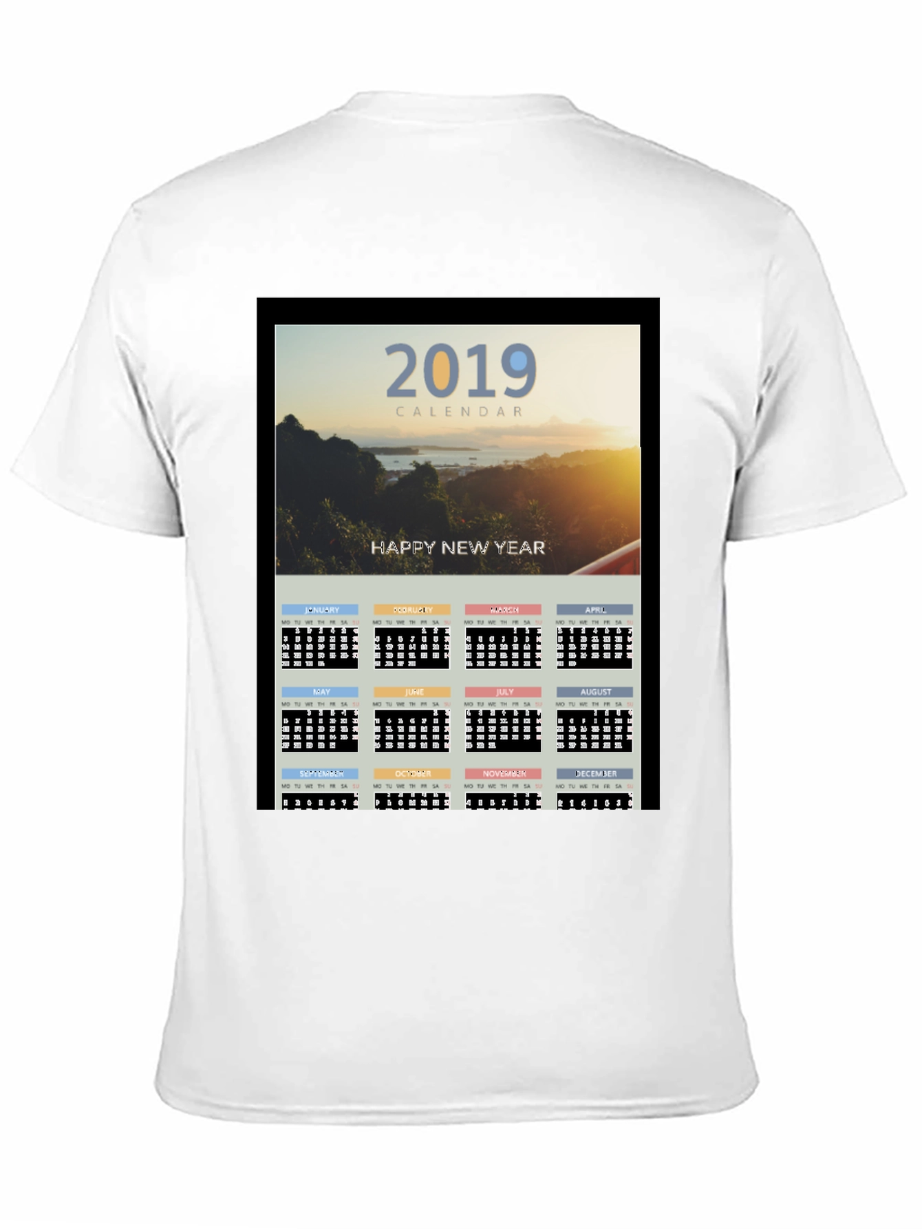 2019 Calendar New Year Graphic Tee