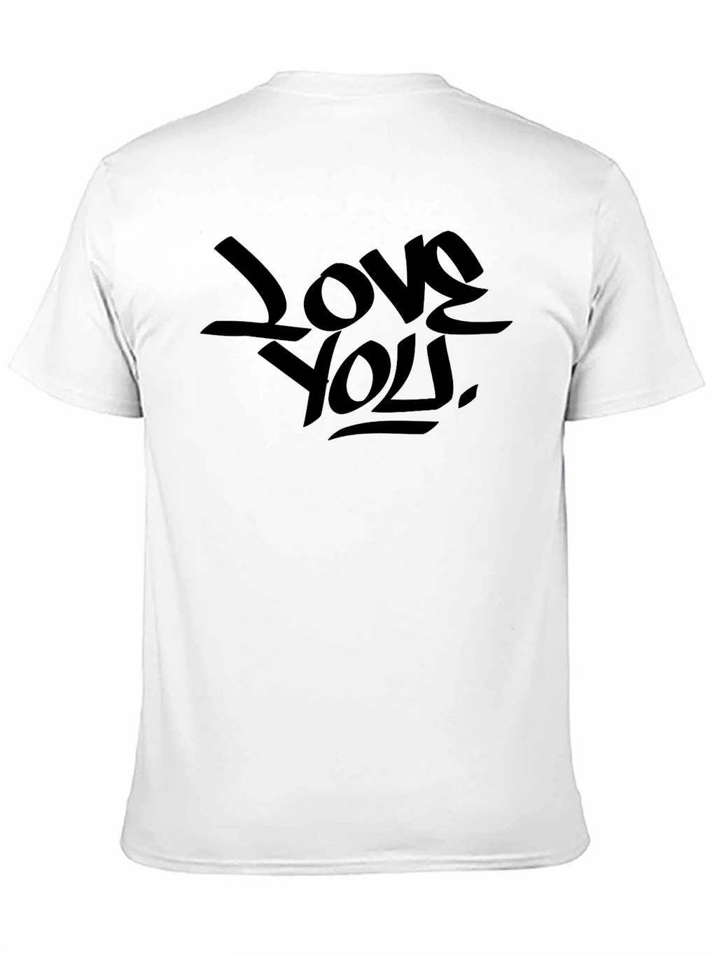 Love You Graphic Print Black T-Shirt