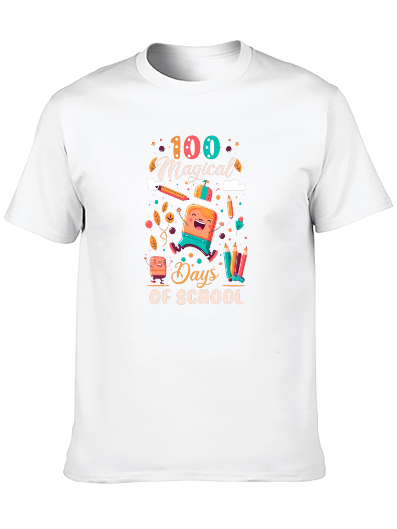 100 Magical Days of School Black T-Shirt