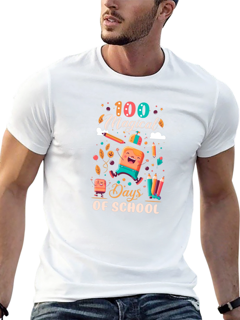 100 Magical Days of School Black T-Shirt