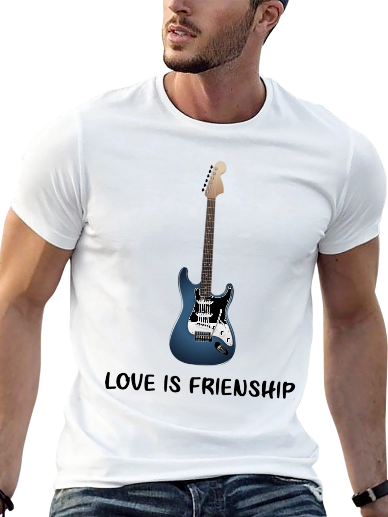 Guitar Lover T-Shirt - Love Is Friendship