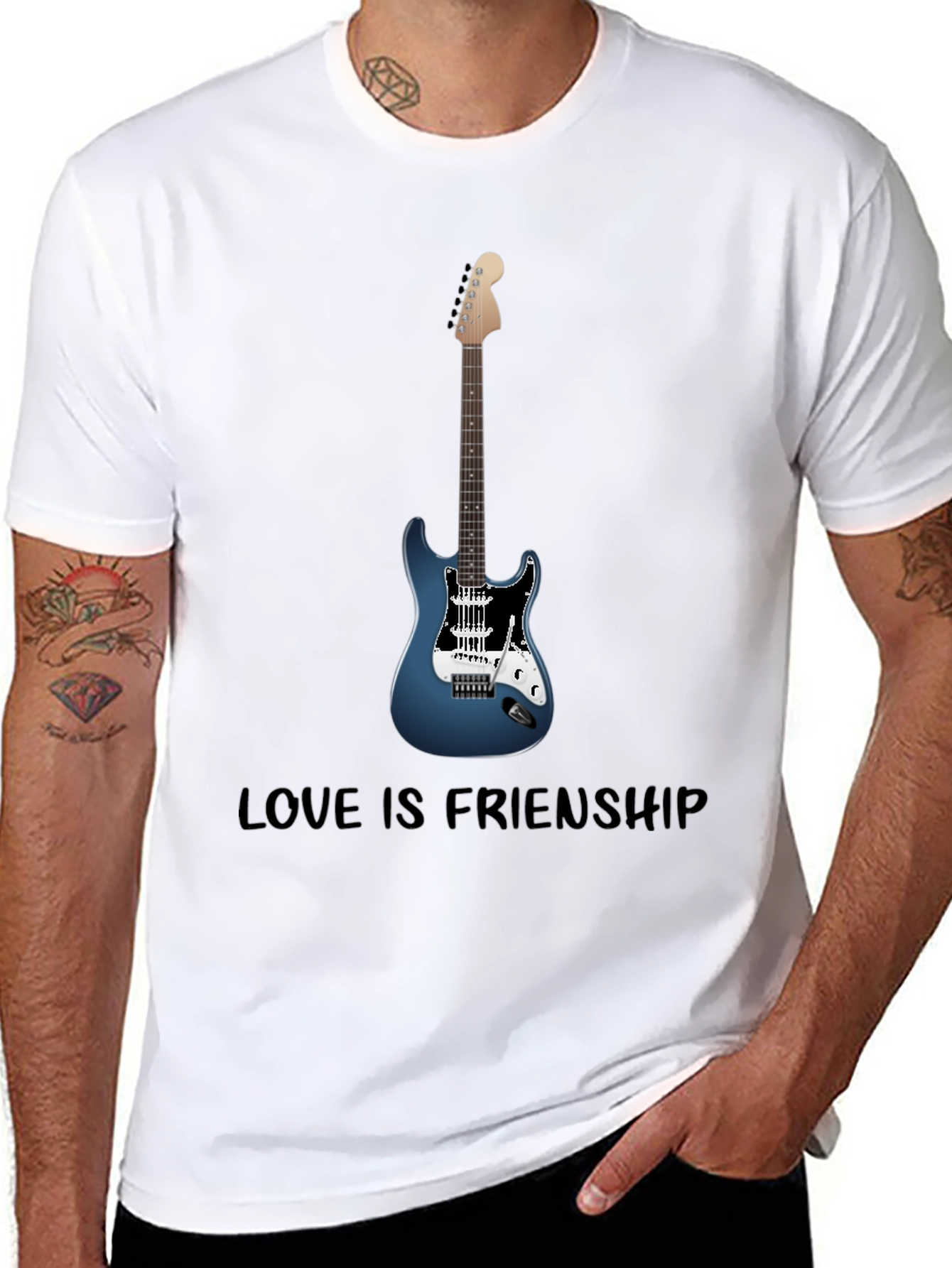 Guitar Lover T-Shirt - Love Is Friendship