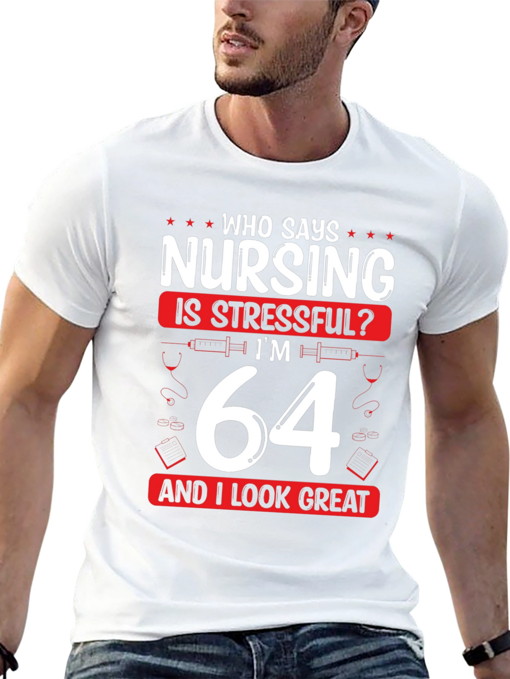 Nursing is Stressful? Funny 64th Birthday T-Shirt