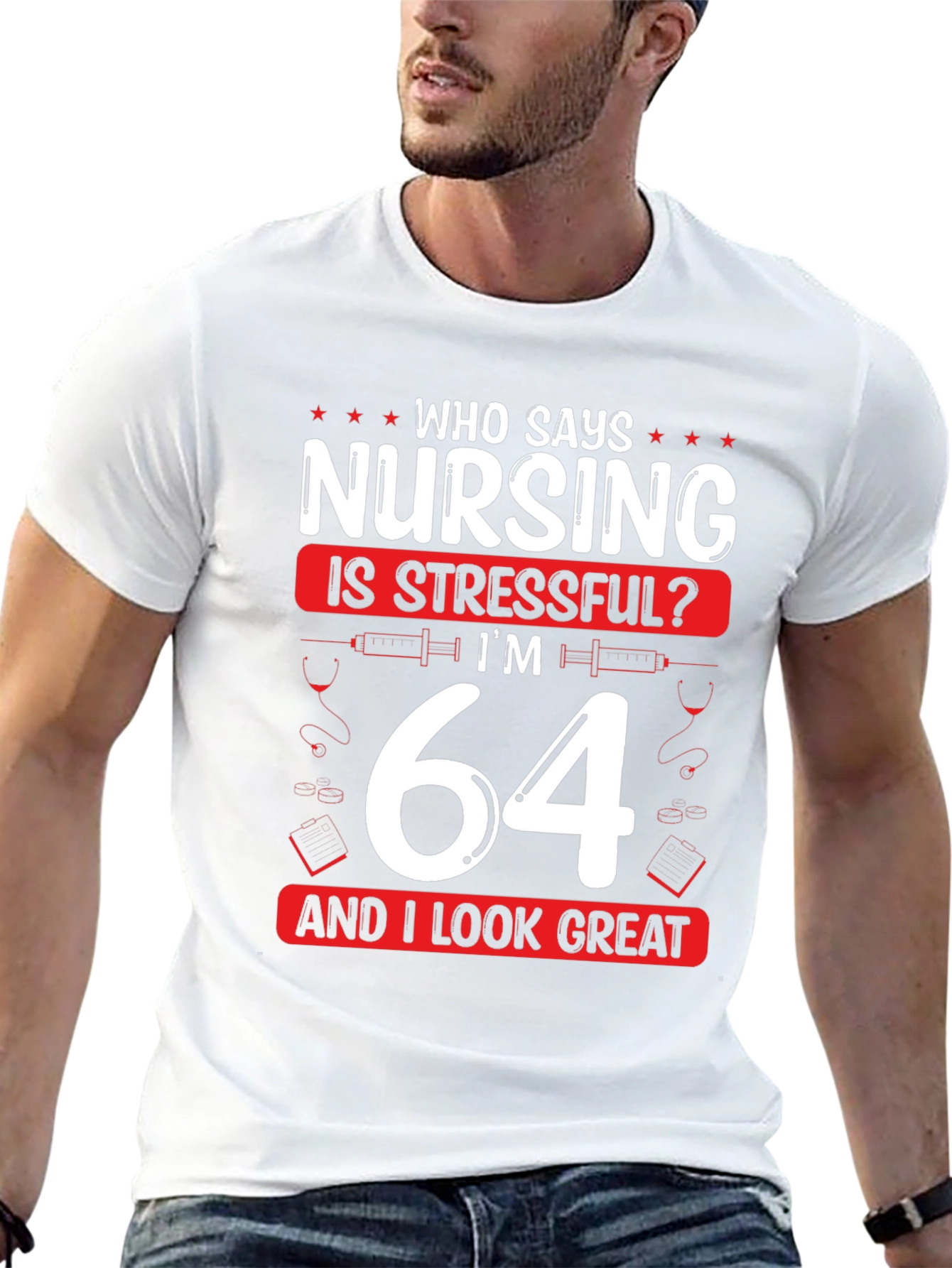 Nursing is Stressful? Funny 64th Birthday T-Shirt