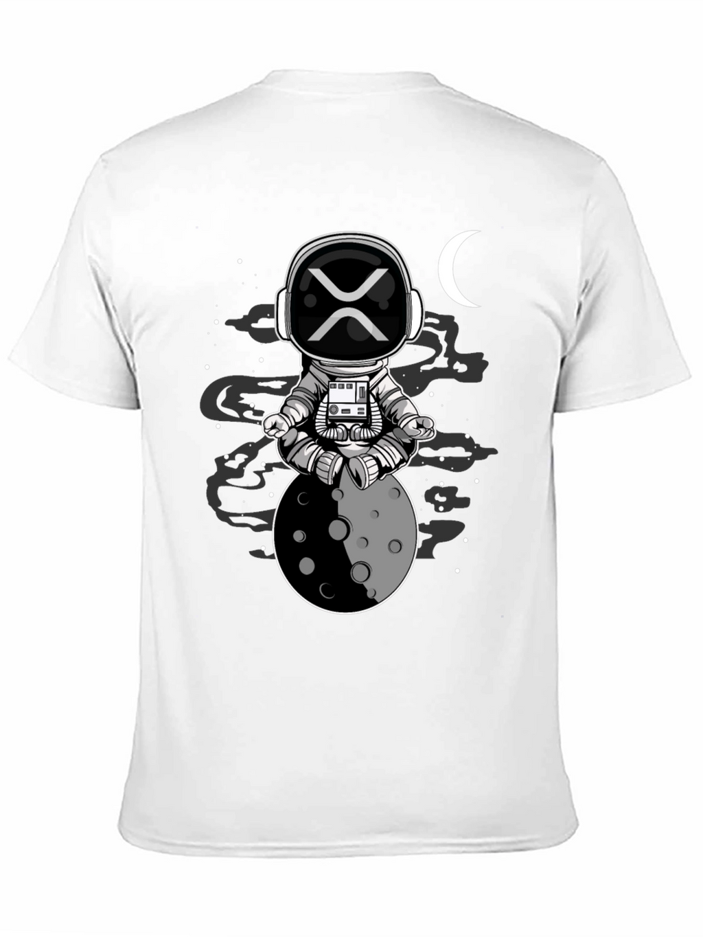 Astronaut Moon Meditation Black T-Shirt