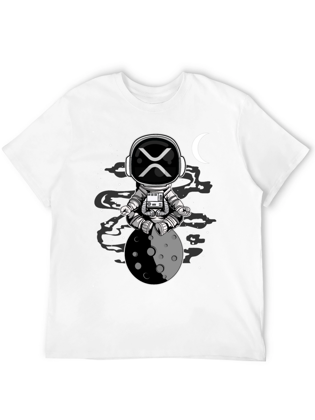 Astronaut Moon Meditation Black T-Shirt