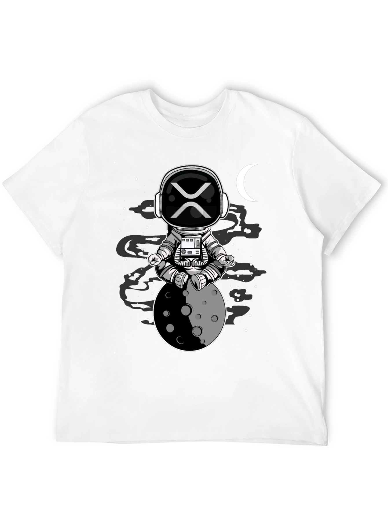 Astronaut Moon Meditation Black T-Shirt