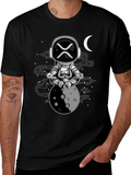 Astronaut Moon Meditation Black T-Shirt