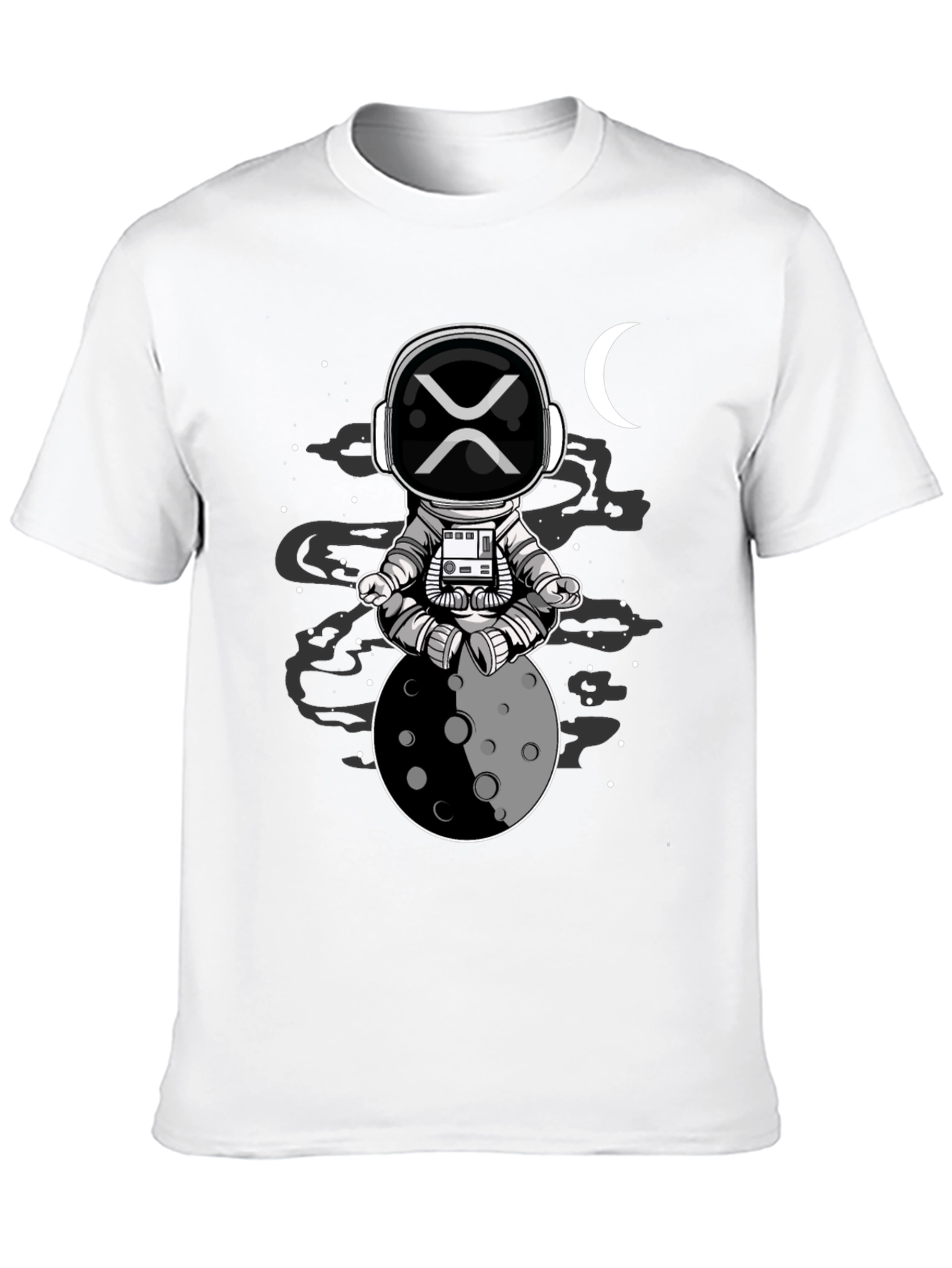 Astronaut Moon Meditation Black T-Shirt