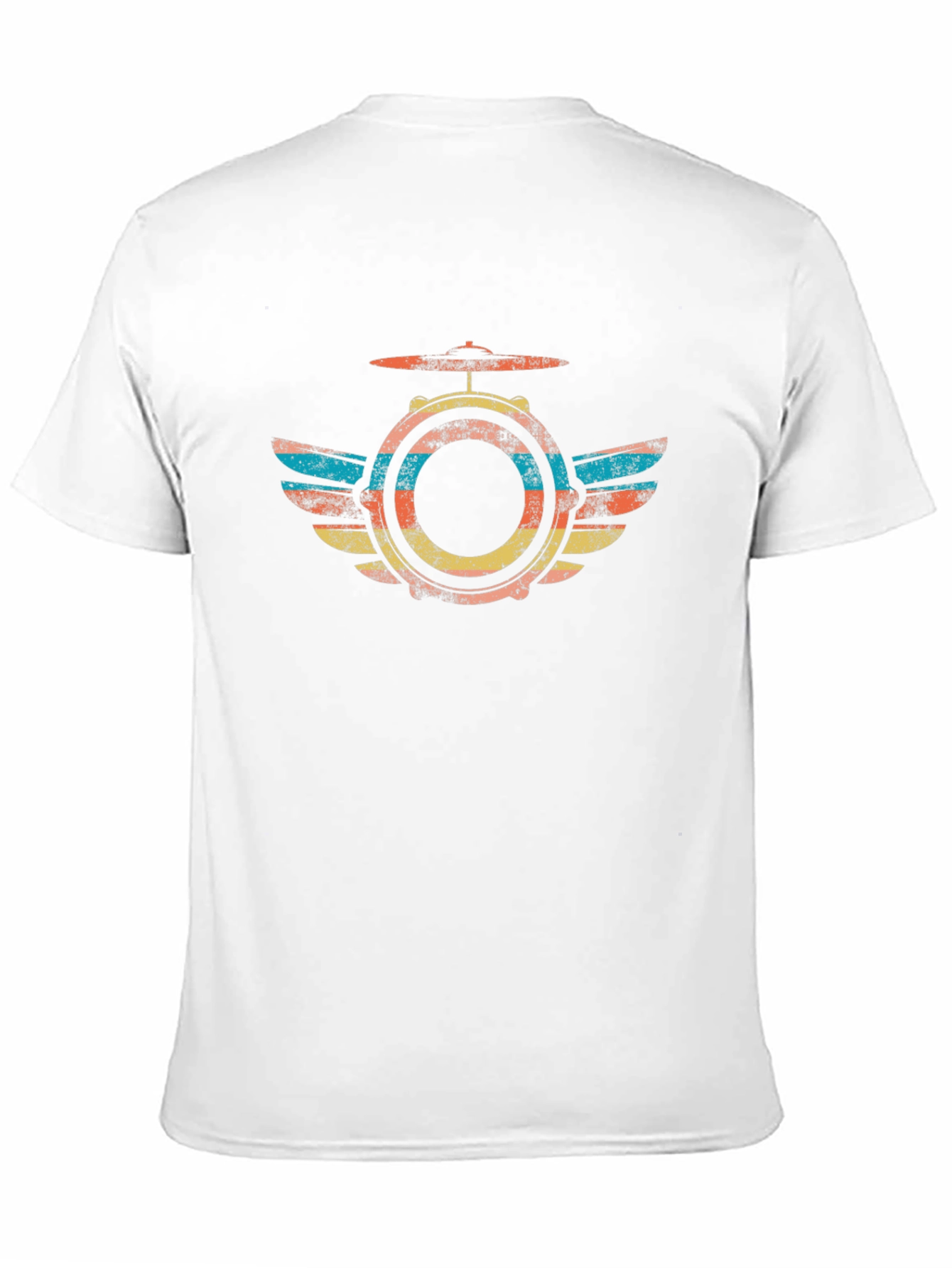 Retro Drum Kit Winged T-Shirt