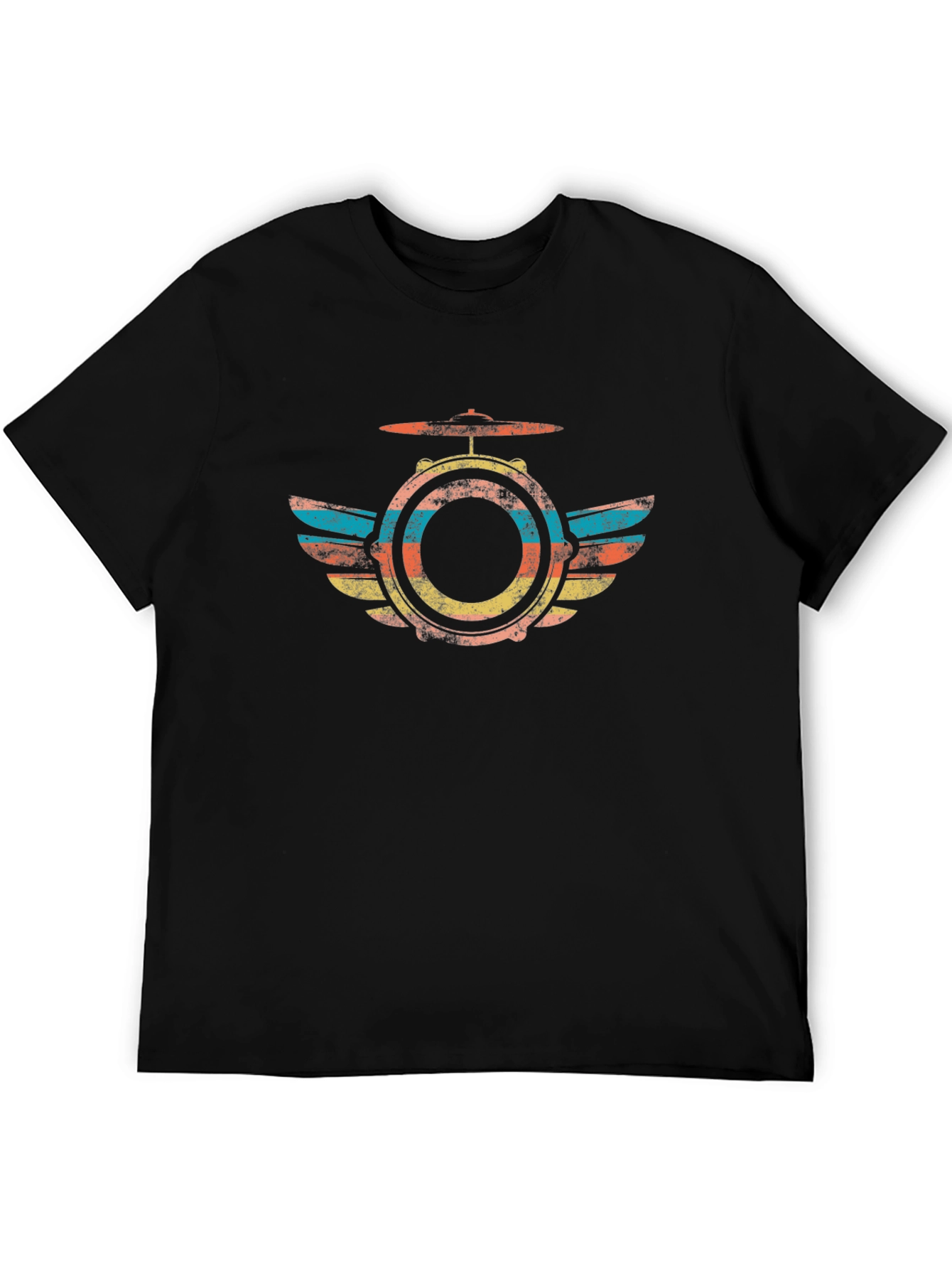 Retro Drum Kit Winged T-Shirt