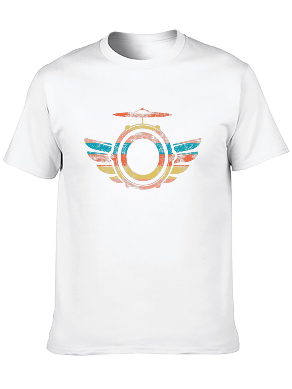 Retro Drum Kit Winged T-Shirt