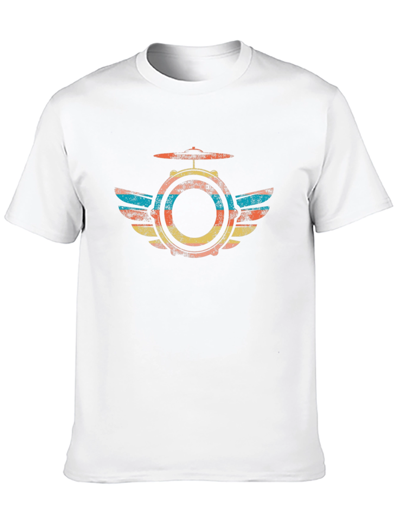 Retro Drum Kit Winged T-Shirt