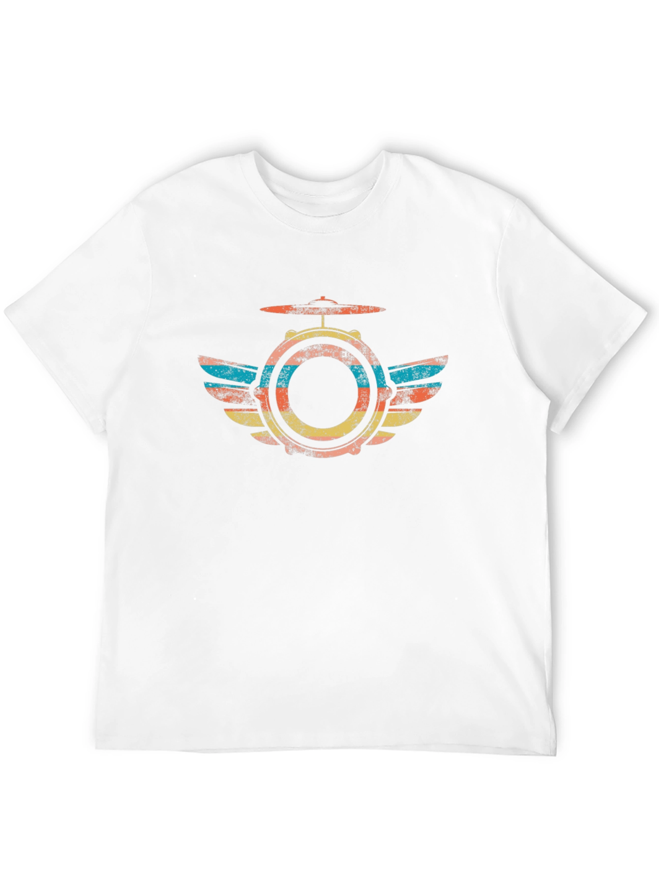 Retro Drum Kit Winged T-Shirt
