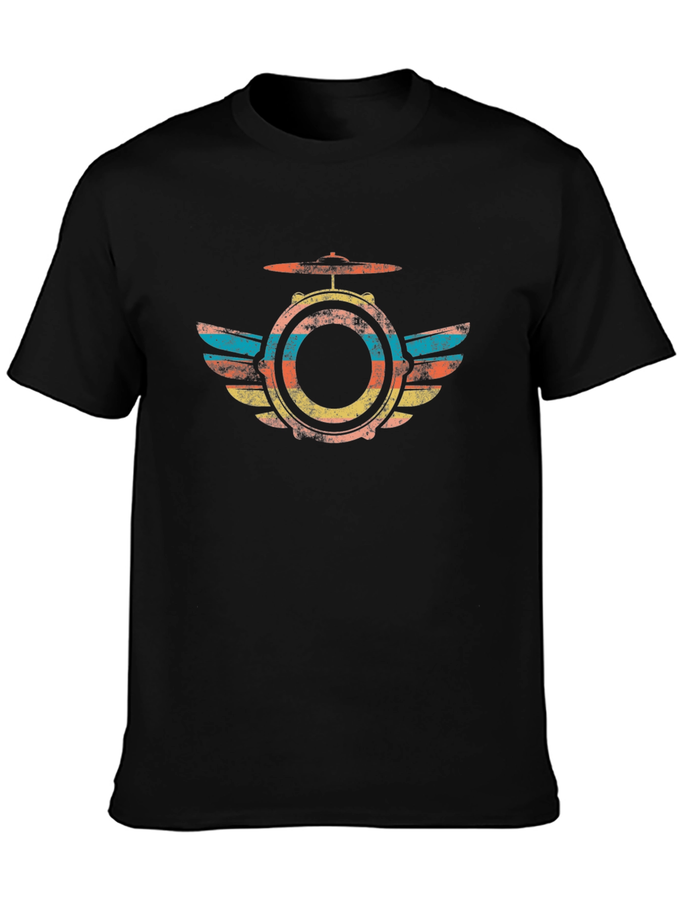 Retro Drum Kit Winged T-Shirt