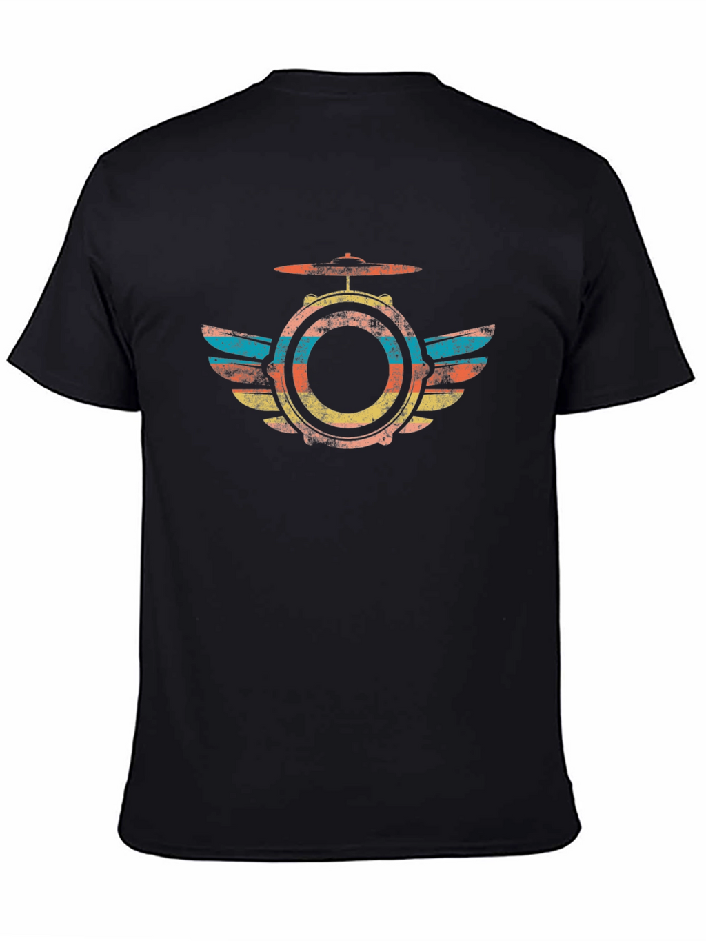Retro Drum Kit Winged T-Shirt