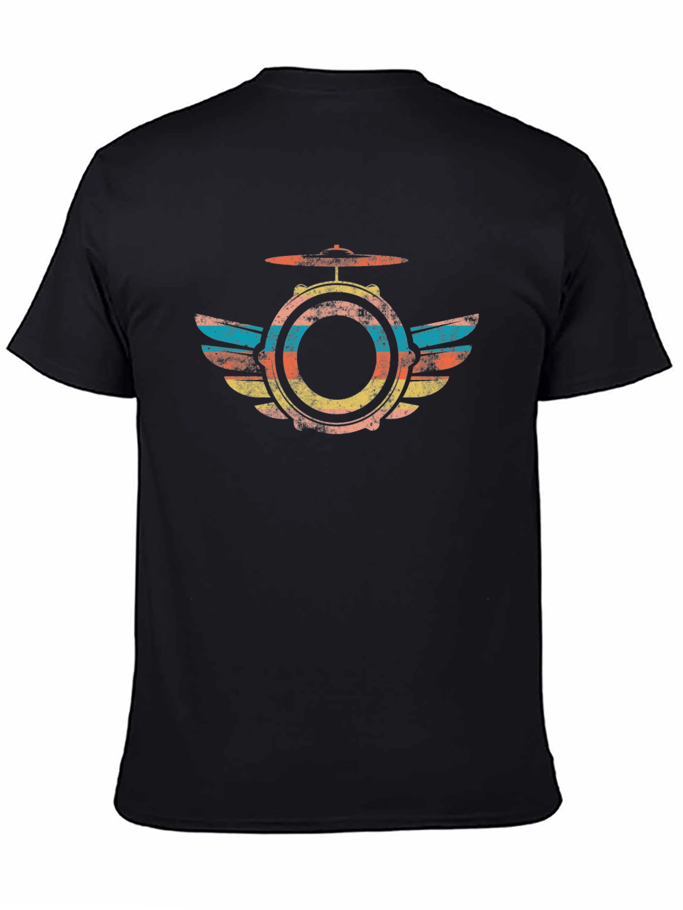 Retro Drum Kit Winged T-Shirt