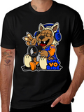 Cartoon Wolverine Music T-Shirt