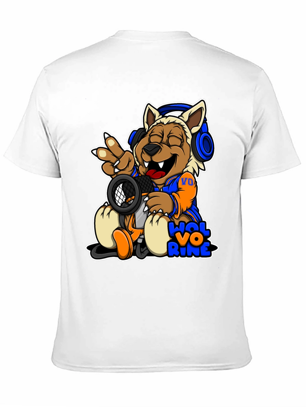 Cartoon Wolverine Music T-Shirt