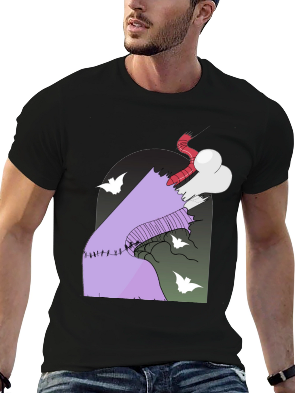 Spooky Cartoon Graphic Tee - Halloween Style