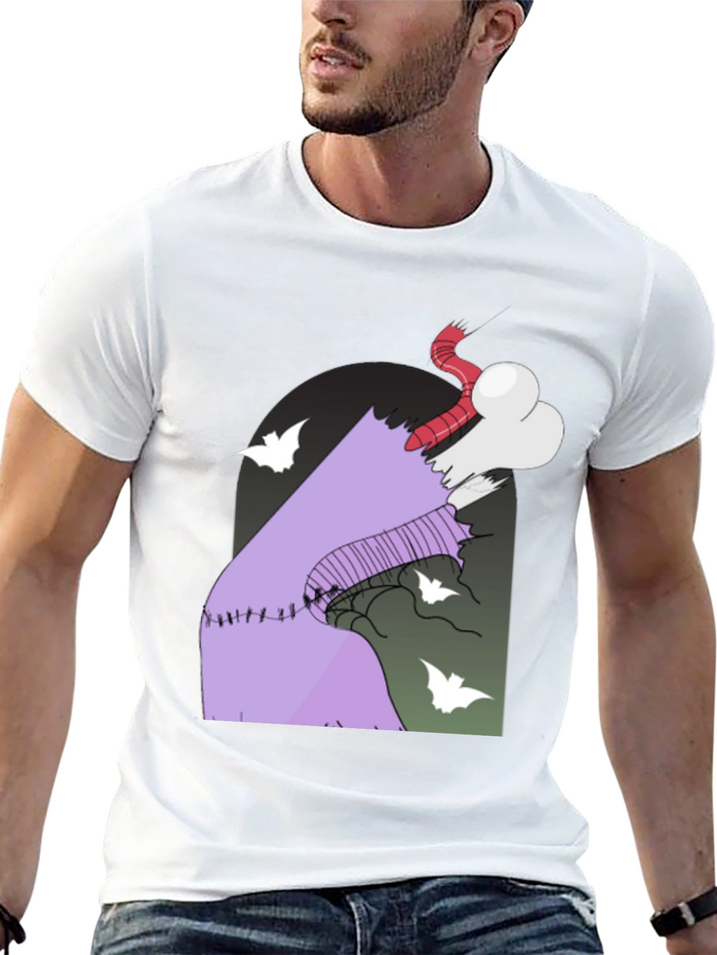Spooky Cartoon Graphic Tee - Halloween Style