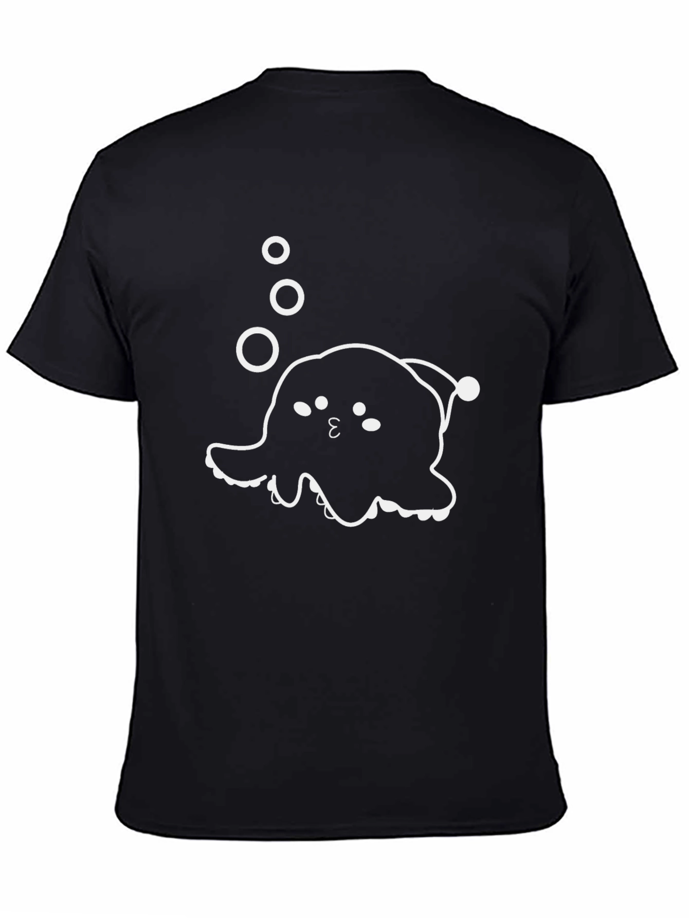 Cute Angler Fish Graphic T-Shirt - Black