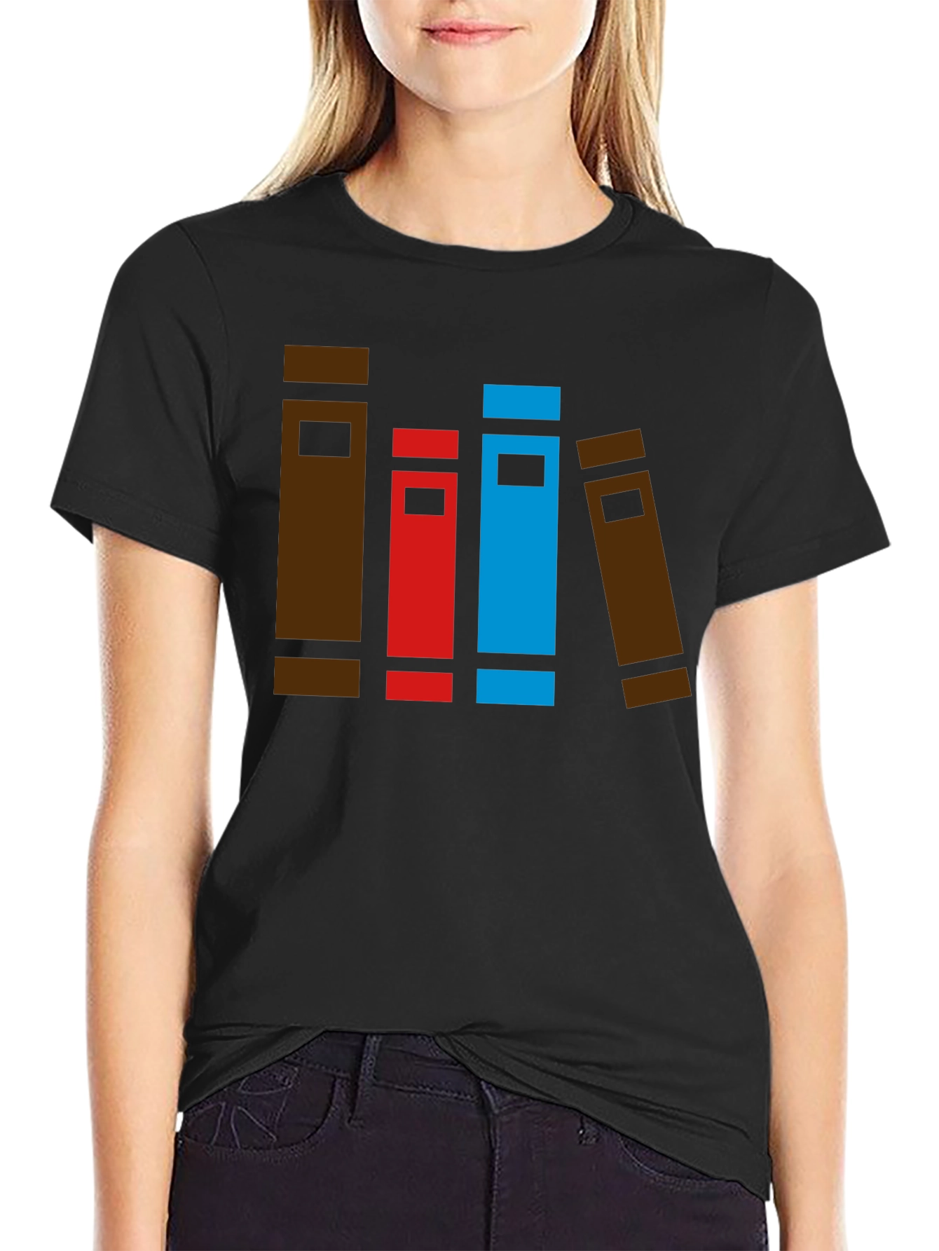 Book Stack Graphic Tee - Novelty T-Shirt