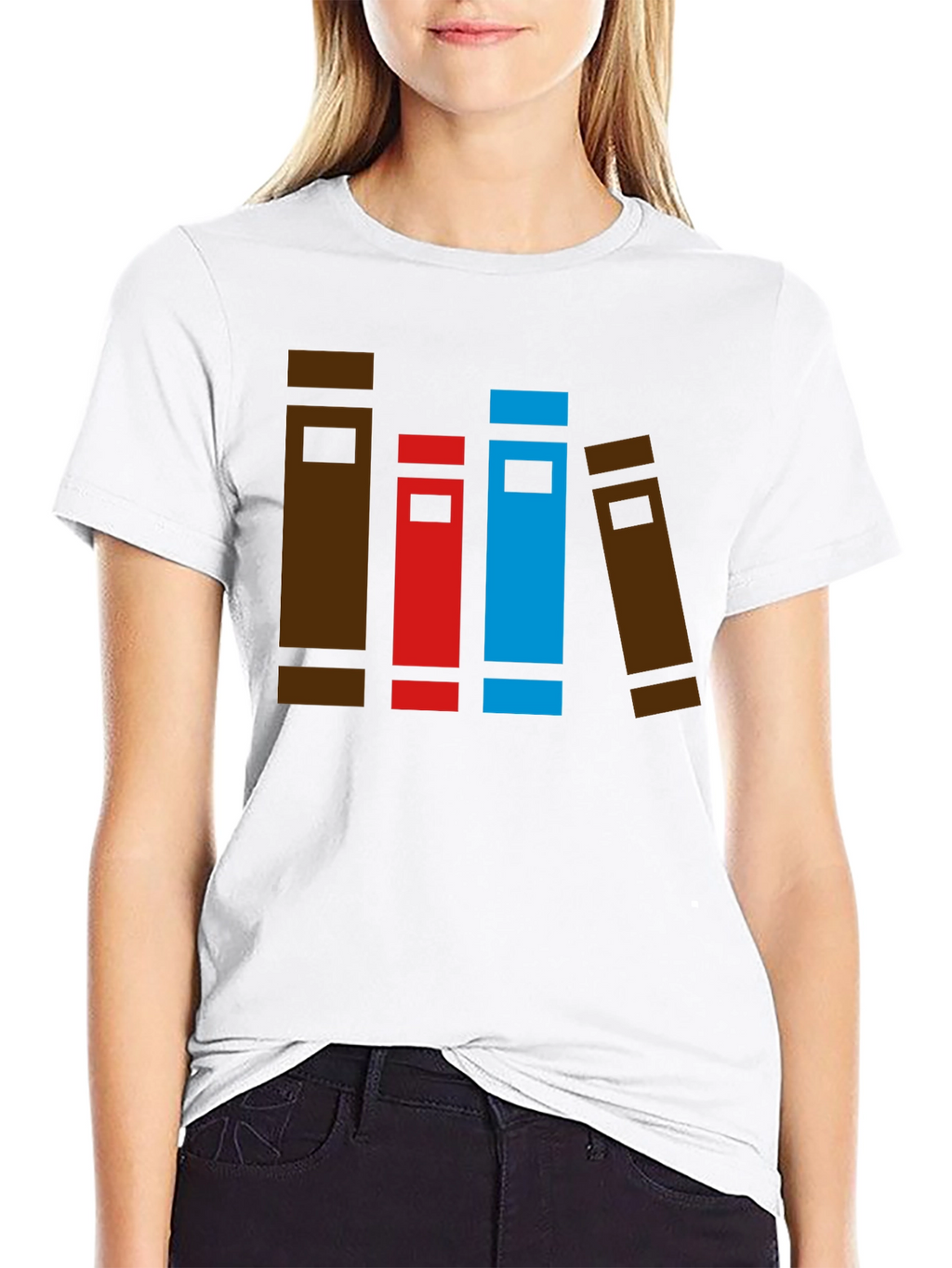 Book Stack Graphic Tee - Novelty T-Shirt