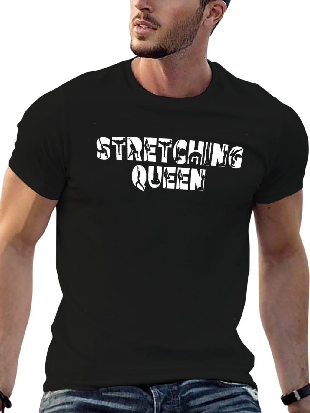 Stretching Queen Black T-Shirt