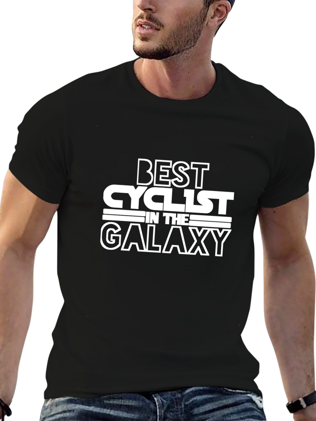 Best Cyclist in the Galaxy Black T-Shirt