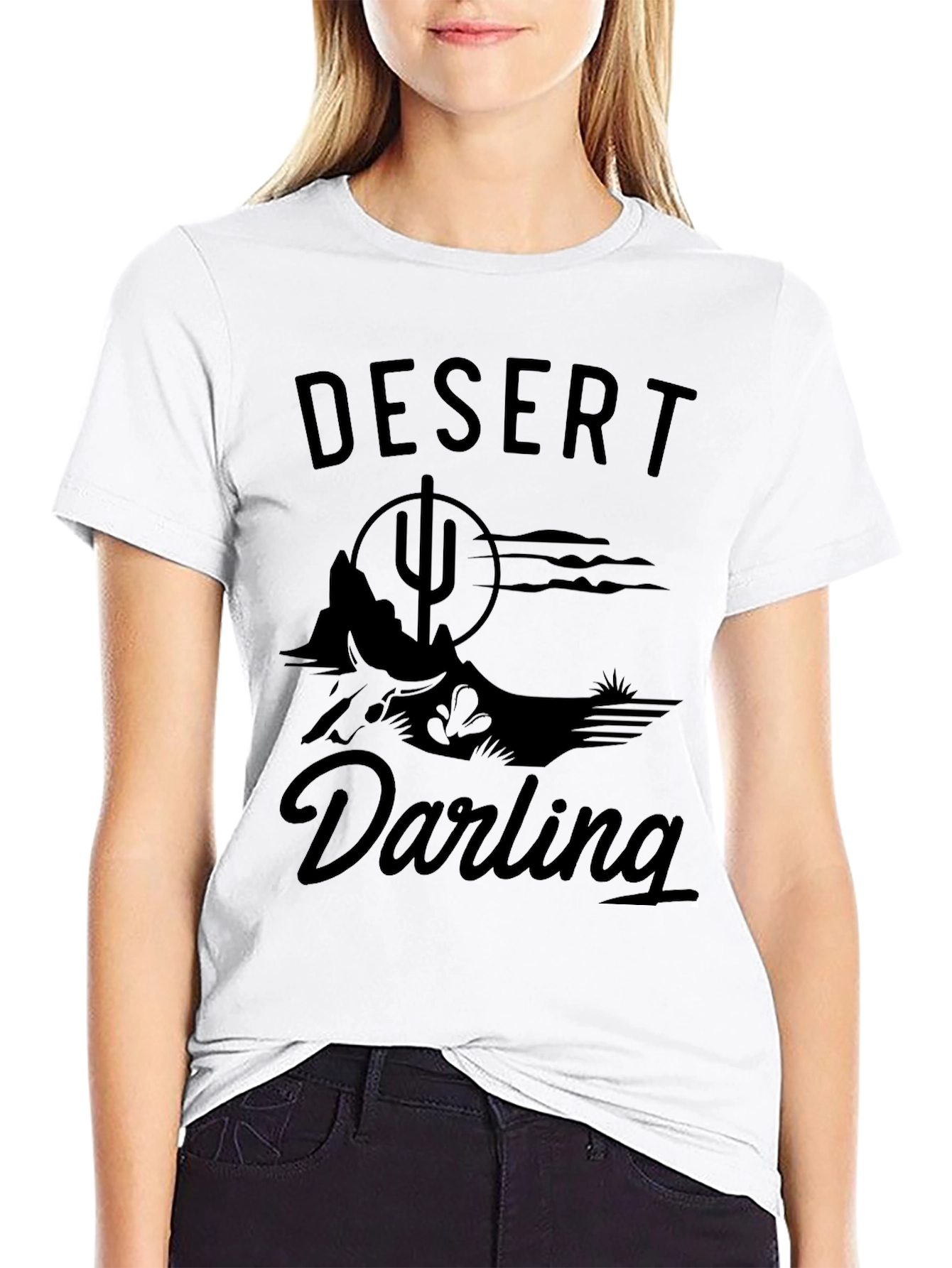Desert Darling Graphic T-Shirt - Black Cotton Tee